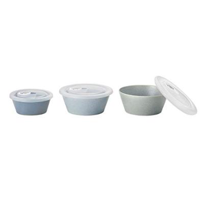 BRUNO BRUNO Recipiente de Cerâmica para Armazenamento Feito em Micro-ondas e Lava-louças com Conjunto COOL de 3 Peças, Japão, Seguro, Tampas, Elegante, Congelador, (BHK240-COOL)