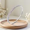European & American Fashion Zirconia Four-Leaf Clover Bracelet: Sparkly Flower Design Wristband for Women