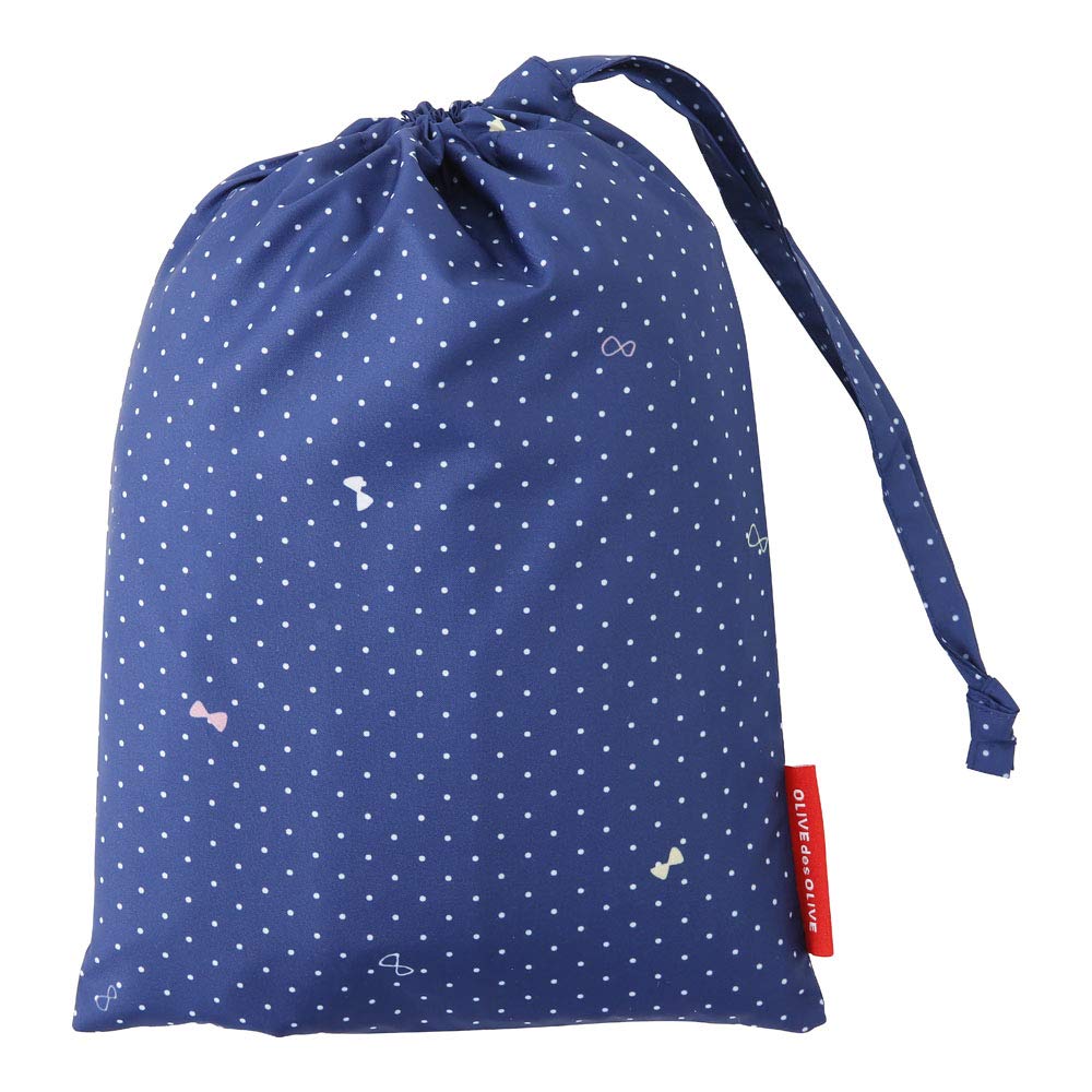 Ogawa Size OLIVE des Polka Dot Reflective Adjustable Tucks for Wearing Over a Storage Pouch Product 70857 Kids' Raincoat, Girls, 130cm, OLIVE, Navy,