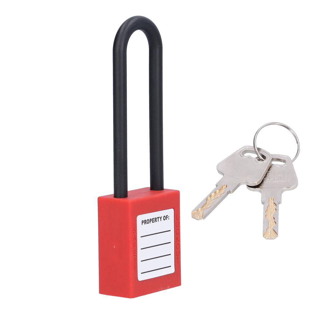 Industrial Safety Padlock 3in Nylon Beam Insulated AntiCorrosion Engineering Lock with 2 Keys