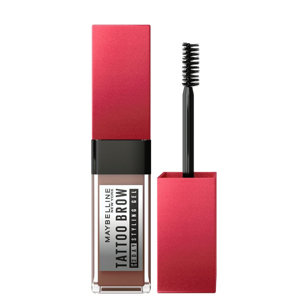 Maybelline New York Tattoo Brow 3 Day Styling Brow Gel Warm Brown Semi-Permanent Eyebrow Gel 6ml