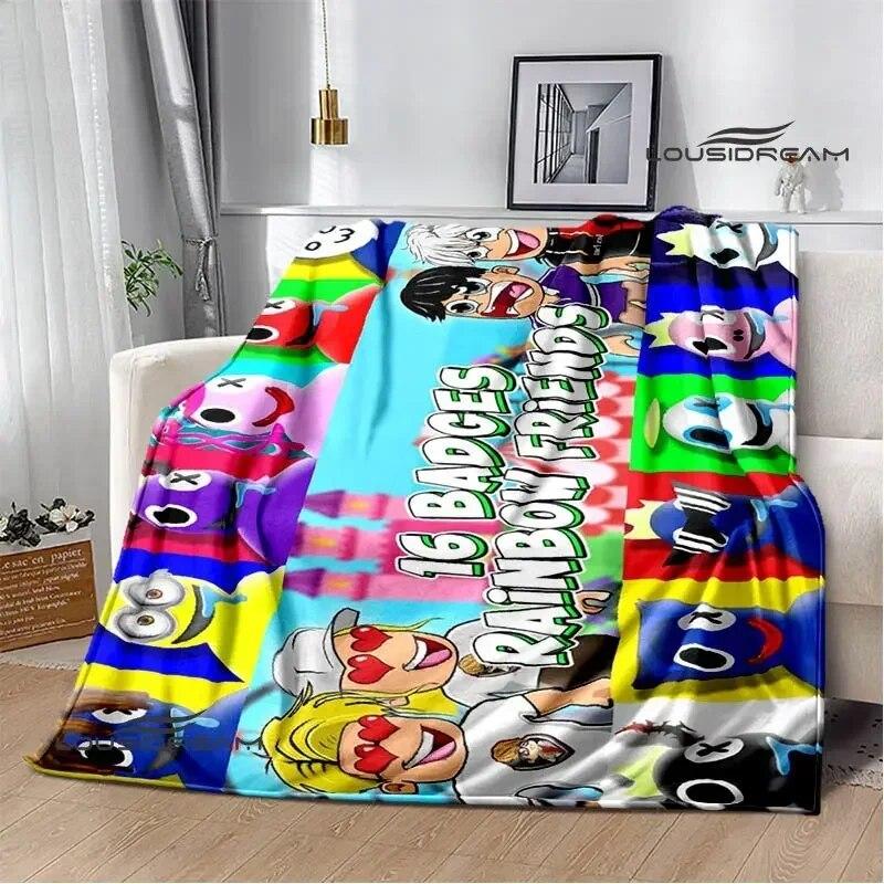 Game Rainbow Friends Cartoon Printed Blankets Warm Flange Blanket Picnic Blanket Blankets for Beds Bed Linings Birthday Gift