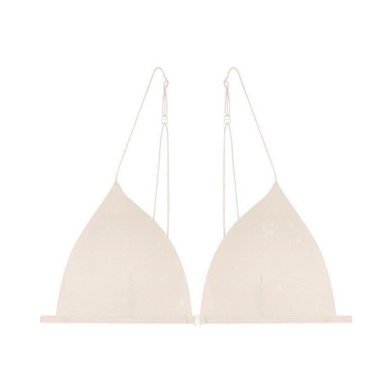 Ropa interior sexy con cierre delantero para mujer, triángulo francés, sin aros, algodón fino, tirantes ultrafinos, hermoso conjunto de sujetador para la espalda