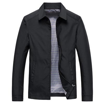 Heren Lichtgewicht Jas - Lente/Herfst Business Casual, Omgeslagen Kraag voor Middelbare & Oudere Leeftijd.