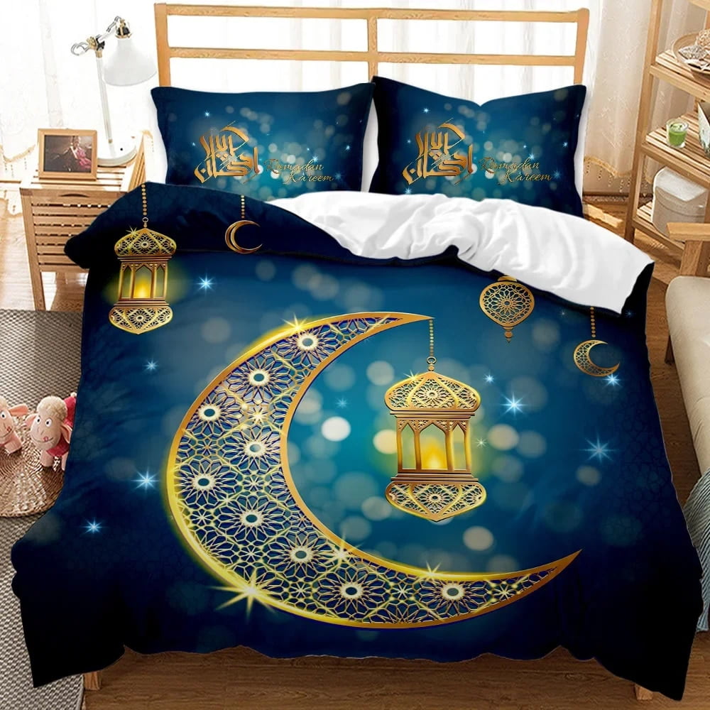 Cartoon Crescent Moon Bedding Set Duvet Cover Children Bedroom Quilt Cover Suitable Childrens Kids And AdultsComfortable Worm