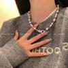 French Retro Gray Pearl Necklace Niche Design Temperament Sweet Cool Personality Temperament Exquisite Versatile Necklace
