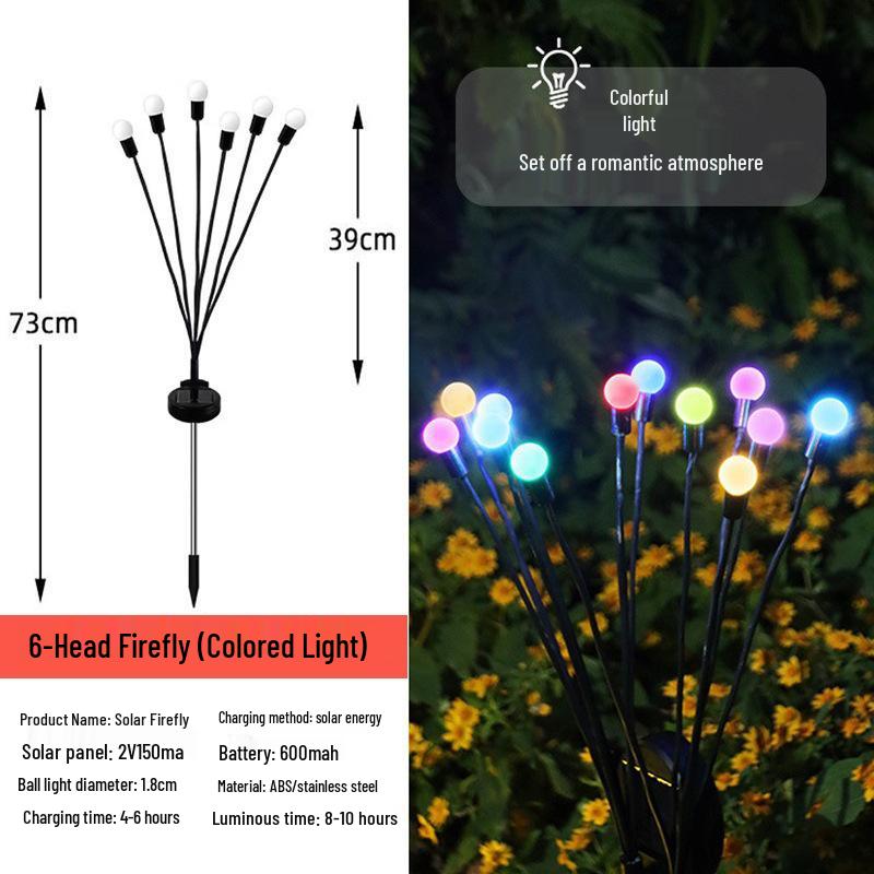 Firefly LED Solar Garden Stake Lights - Waterproof Outdoor Landscape Decorations