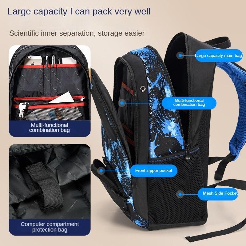 Back Protection and Load-reducing Backpack School Backpack Large Capacity Junior High School Student Elementary School Student School Bag