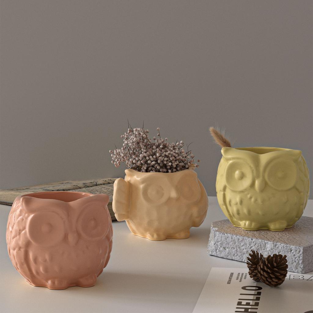 Plâtre Résine Ciment Pot de Rangement Hibou Moule en Silicone DIY Bougie Parfumée Tasse Ornement Moule