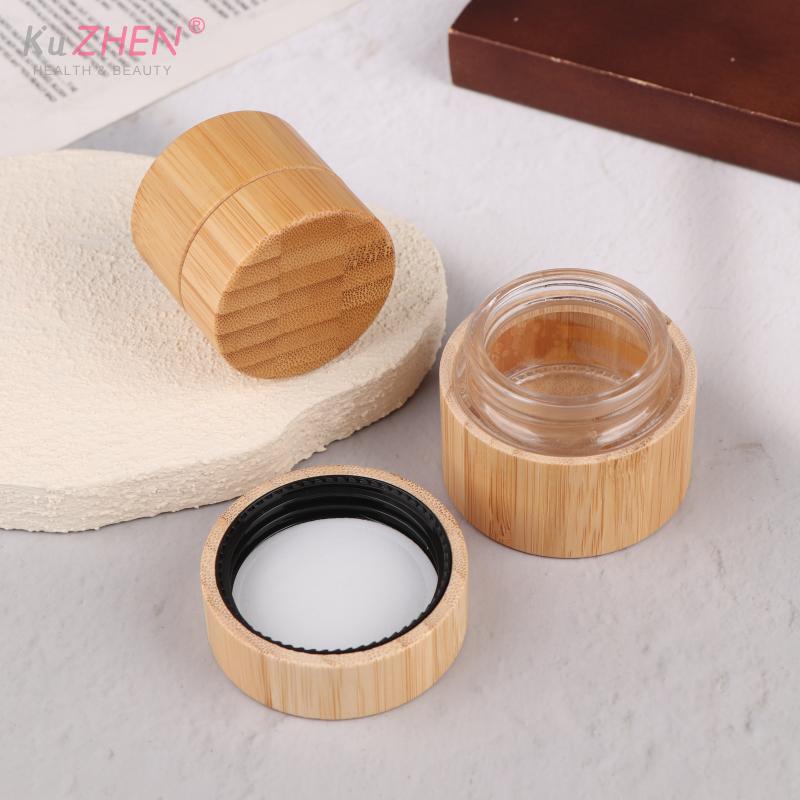 5/10/20g Bamboo Glass Cream Jar Travel Container Lip Balm ContainerFace Lotion Container Eye Cream Sample Jar Cosmetic Container