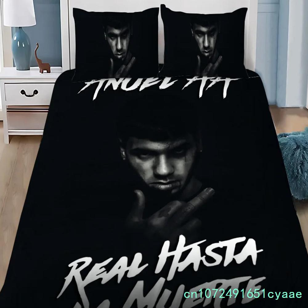 Anuel AA Real Hasta La Muerte Duvet Cover Pillowcase Bedding Set Boy Girl Bedroom Decoration Children Single Double Large Size