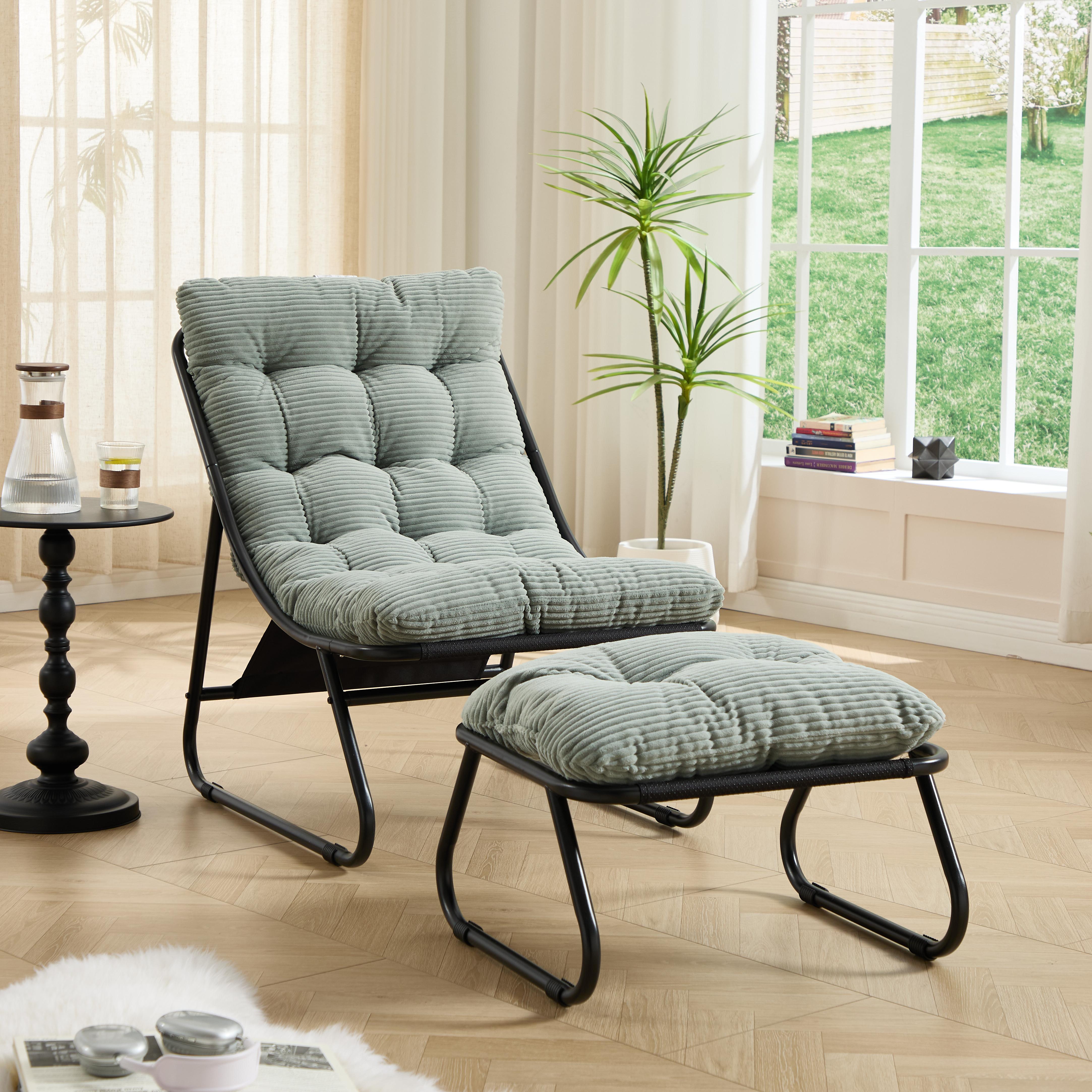 Patio Outdoor Lounge Chair with Ottoman