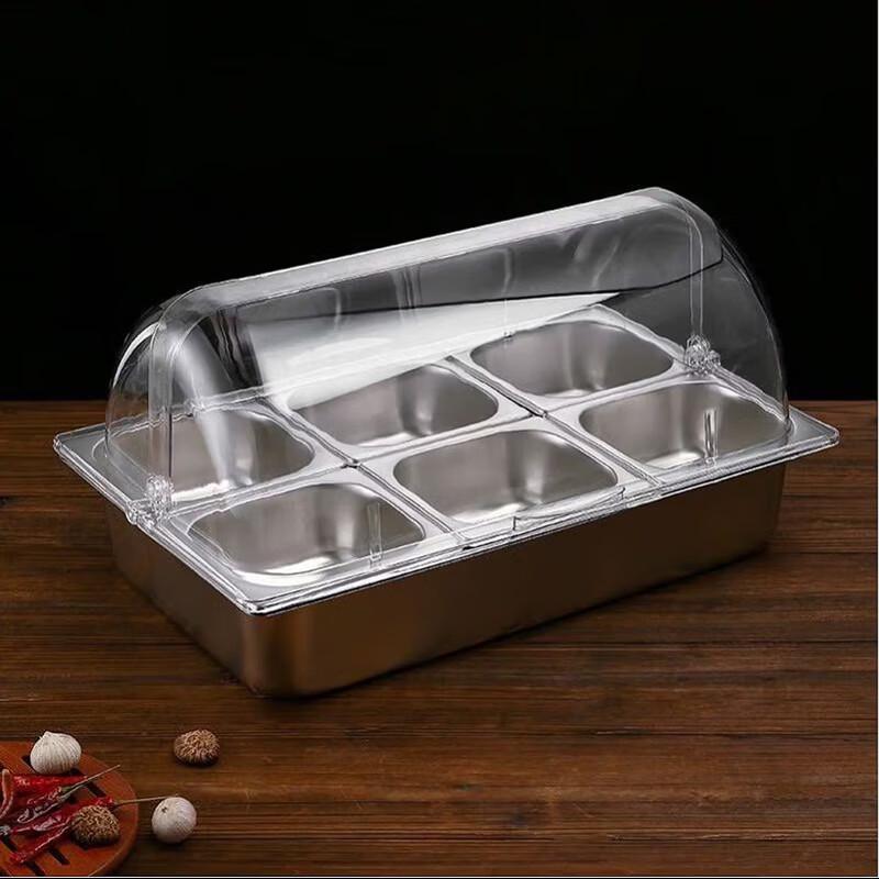 304 Stainless Steel Buffet Food Pan with Transparent Lid