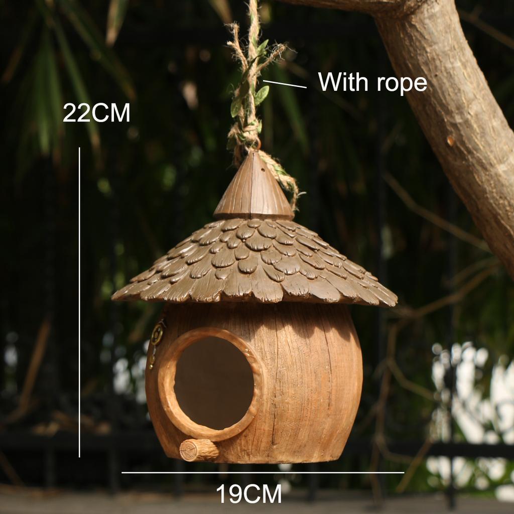 1pc Whimsical Bird Nest Hanging Ornament - Unique Outdoor Garden Yard Decoration, Durable Bird House, Cozy Winter Warm Bird Nest