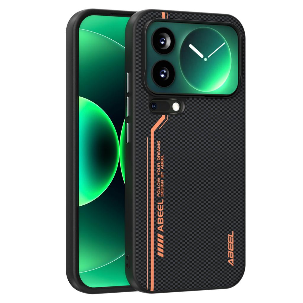 ABEEL For Xiaomi 17 Pro Max Magnetic Case Micro-Embossing 6D Printed PC TPU Aluminum Alloy Leather Phone Cover
