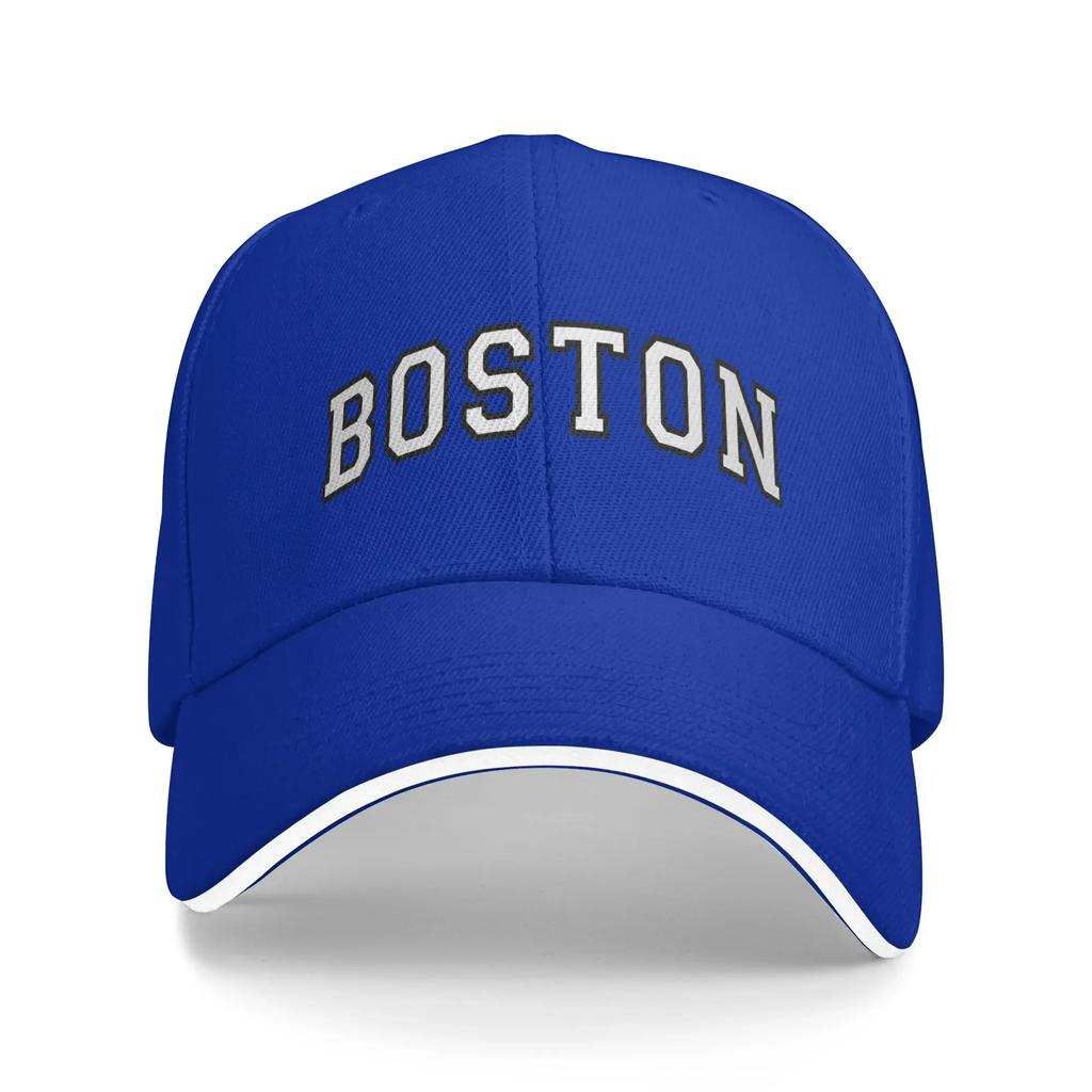 Boston Svartvit Baseballkeps Par Kvinnor Design Hip Hop Mössor Sommar Passform Retro Vandring Fiske Solskydd Baseballkepsar