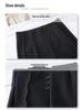 Women's Black Flared Pants - High-End Casual Draping for Spring 2025