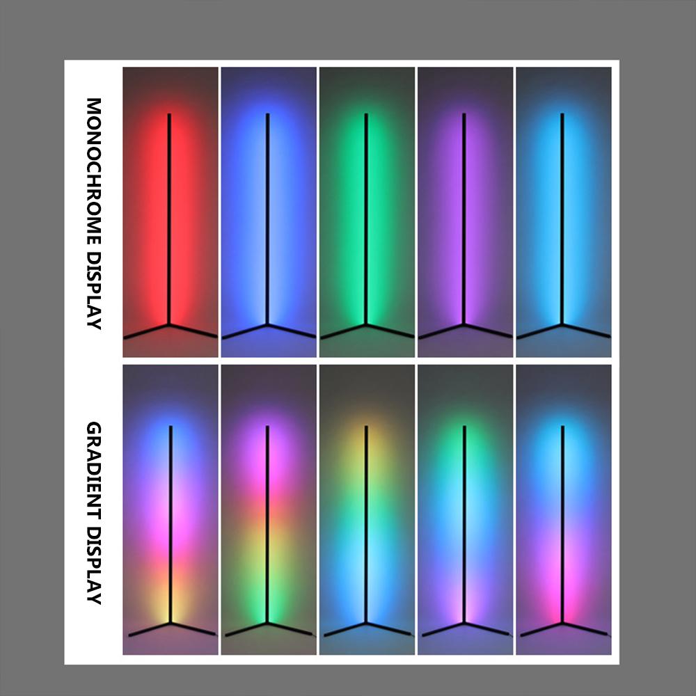 Modern LED Line Floor Lamp RGB Colorful For Lving Room Corner Bedroom Study Office Right Angle Long Floor Atmosphere Lighting