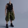 1/12 Scale Male/female Universal Movable Action Figure Costume Straight Belt Long Pants, Casual (body, Head, Shoes, Etc. Not Included) Black Tank Top