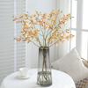 3-Fork Artificial Orchids Silk Flower Faux Bloom Decoration Realistic Fake with Stem