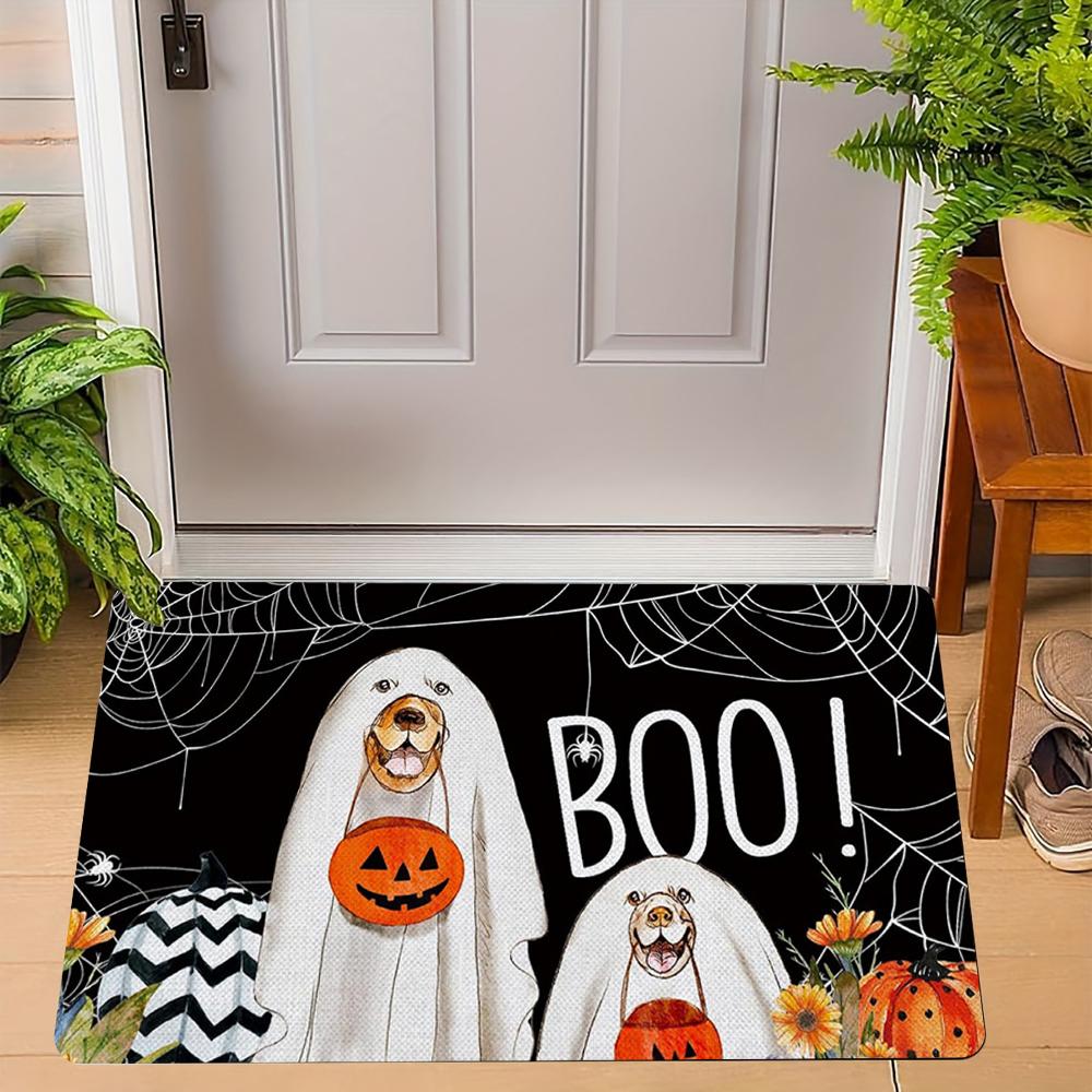 

Halloween Door Mat Ghost Pumpkin Theme Door Mat Welcome Rug Kitchen Living Room Dining Room Laundry Mat Hallway Non-slip Mat 40x60cm
