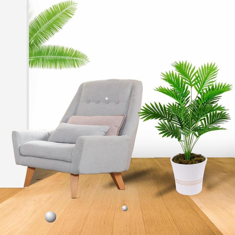 60CM Artificial Palm Tree Tropical Fake Plant Green Plastic Palm Leaf Branches Suitable for Home Garden Decor Photography Props