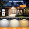 Solar Outdoor Light IP65 Waterproof Wall Lamp Remote Control 3 Modes Adjustable Angle 5m Extension Cable for Yard Garden Patio