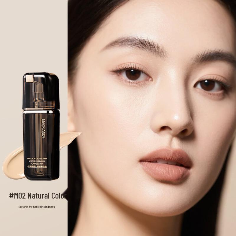Mark Andy Black Long-lasting Hydrating Foundation: Lightweight, Skin-Adhering, Waterproof, and Rejuvenating Liquid Foundation.