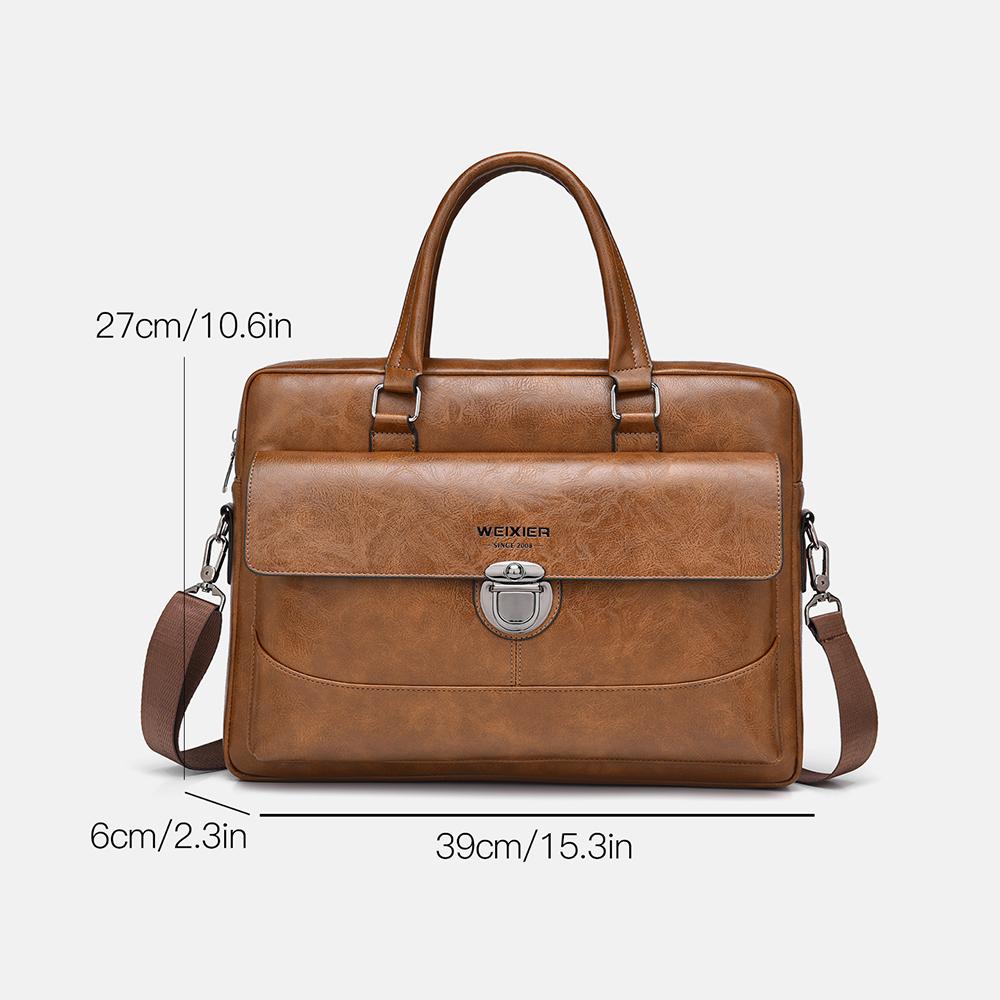 WEIXIER Geantă Aktovcă din Piele pentru Bărbați 15,6 Inch Geantă pentru Laptop Geantă Mare Tip Poștaș Mesager Crossbody Geantă de Umăr pentru Birou Afaceri Călătorii