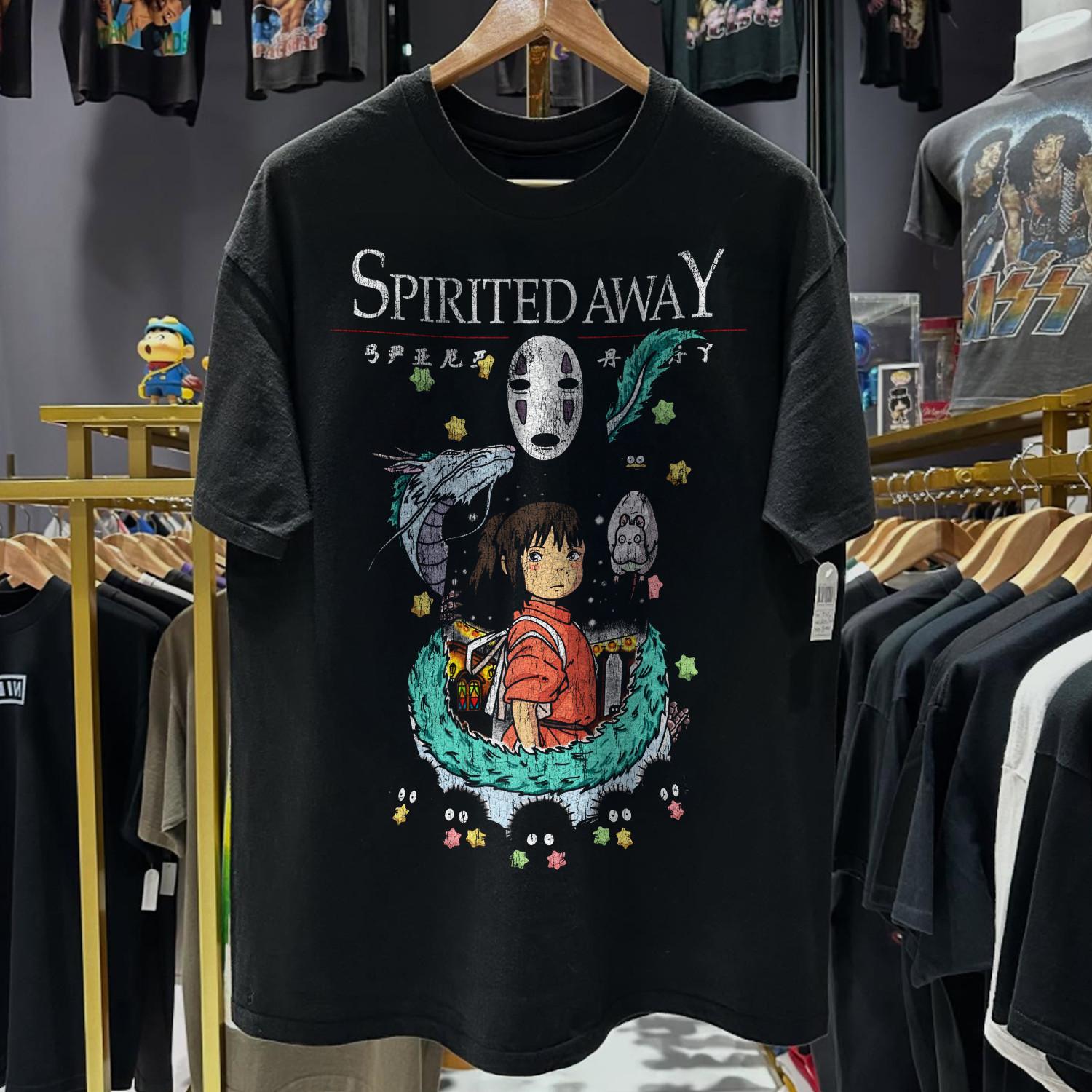 2001 Spirited Away Aged T-Shirt Black M 4XL