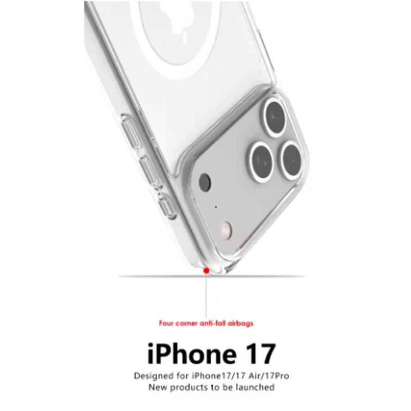 Shockproof For Magsafe Clear Magnetic Wireless Charge Case For iPhone 17 Air 17 Pro Max Hybird Hard Acrylic Back Cover Bumper