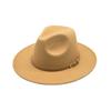 Autumn And Winter British Style Men And Women Woolen Soft Felt Hat Big Eave Hat Classic Khaki Belt Woolen Top Hat