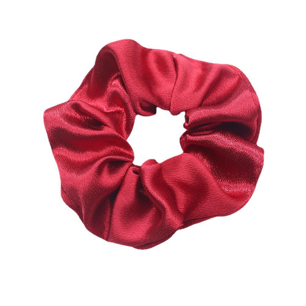 Minimalist Solid Satin Hair Tie Ponytail Accessory with Hang Tag