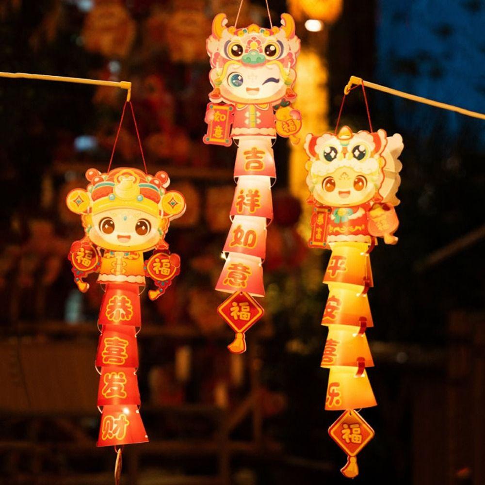 

Traditional Craft Mid-Autumn Festival Lanterns Handmade Handheld Glowing Lanterns Party Decor Style B