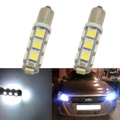 BA9S Door Light 434 T4W 13LED 5050 SMD H6W Car LED White Red Green Blue Yellow Indicators Bulb Wedge Light Tail Lamp DC 12V