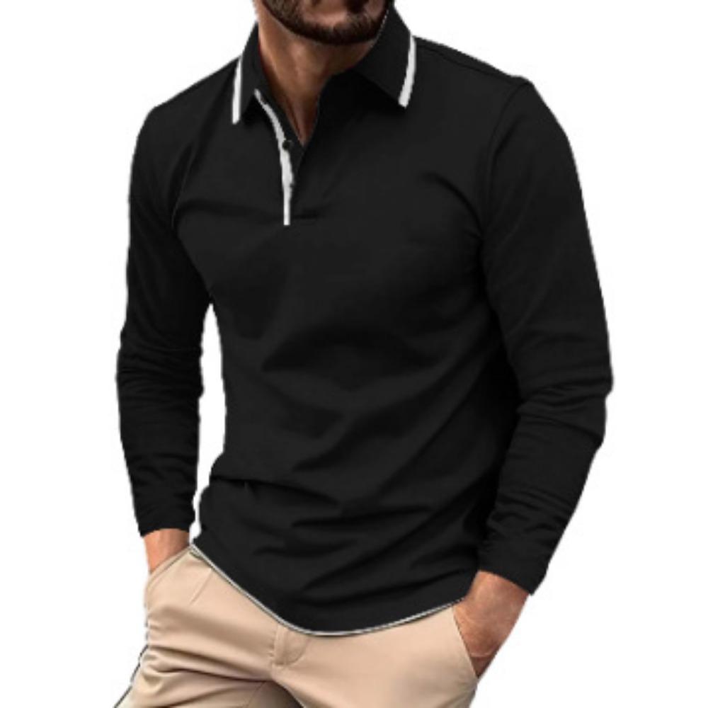 Men's Polo Shirt Digital Printing Men's Sweatshirt T-shirt Men's Autumn and Winter New Ethnic Style T-shirt Tops Men's Lapel Shirt