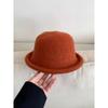 Solid Color Rolled Edge Wool Fisherman Hat Women's Autumn and Winter High End Hat Face Showing Top Hat Dome Casual Basin Hat