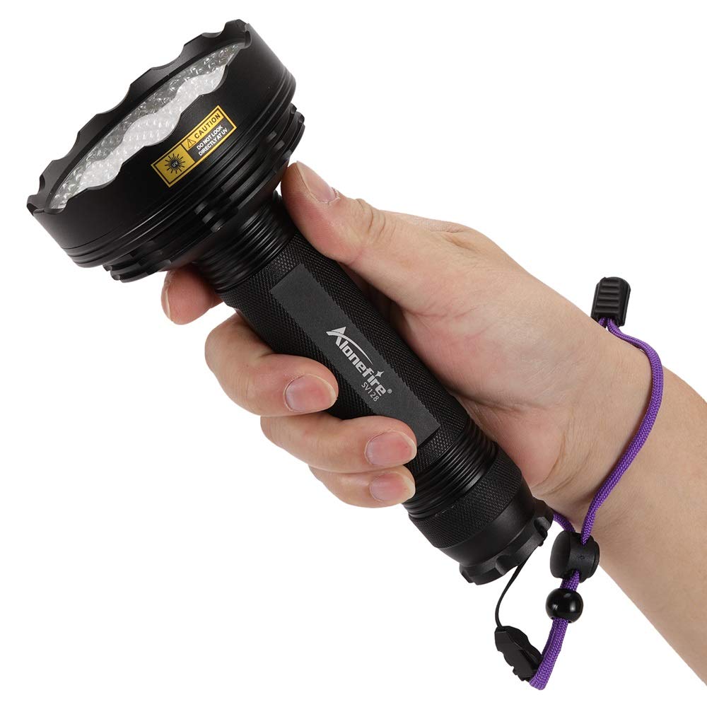 Alonefire SV128 UV 128 Powerful UV 395nm Anisakis Lamp Pet Urine Resin Feline 6 AA Batteries Included Blacklight, LEDs, Light, Wavelength, Light,