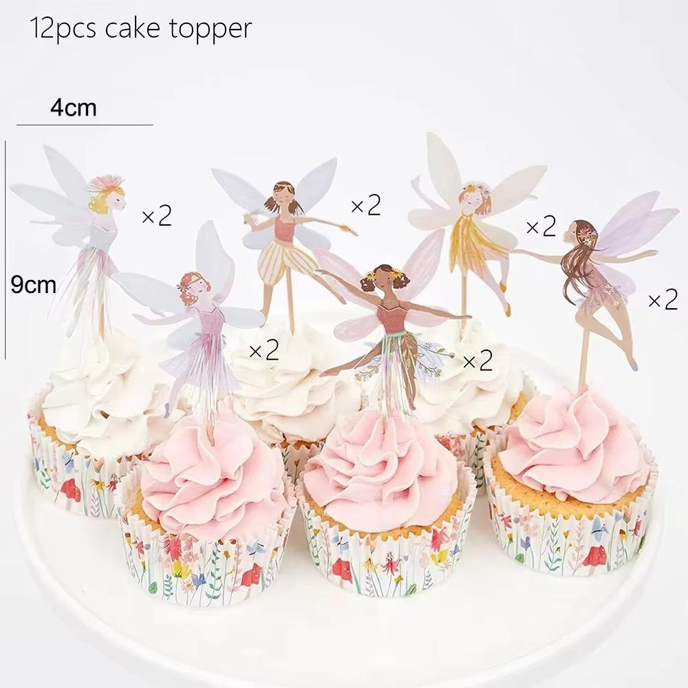 Pink Butterfly Flower Fairy Theme Disposable Tableware Plates Cups Napkins Girls Birthday Party Wedding Baby Shower Decor