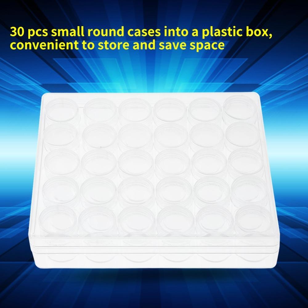 

31PCS Plastic Bead Organizer Box With Screw Lid Clear Storage Jars Bead Storage Container DIY Craft