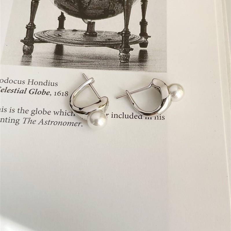 

Геометрические жемчужные серьги Женские Простой Модный и Универсальный Дизайн Ретро Серьги с Индивидуальностью Темпераментные Серьги-дуги с Чувством Взрослости