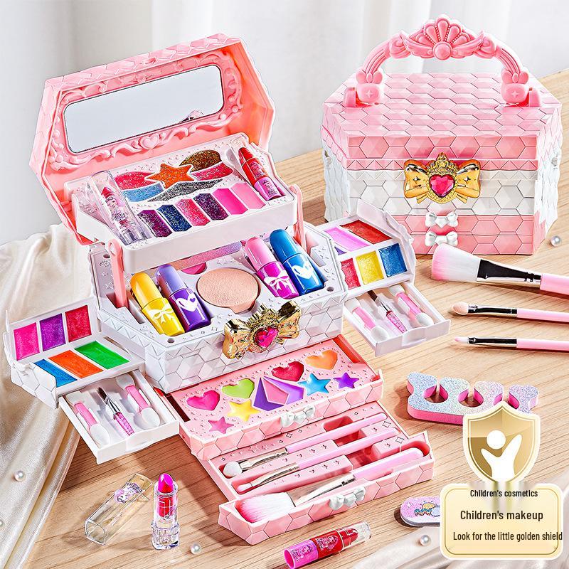 Children's Makeup Toy Set: Nail Polish, Lipstick, and Girl's Cosmetics Box - Perfect Birthday Gift