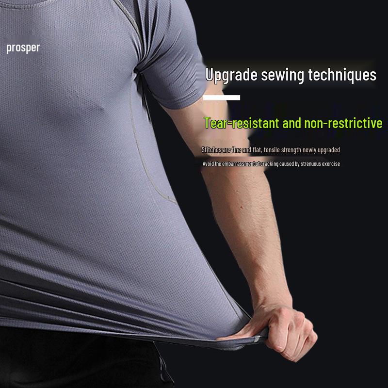Men's Casual Running Sports Suit with Shorts and Short-Sleeve Top - Ideal for Fitness, Yoga, and Training.