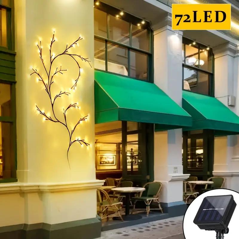 

72/96 LED Solar Willow Vine Light Waterproof Wall Balcony Garden Decor lights 8 modes String Fairy Light for Outdoor Yard
