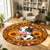 Fiori floreali (1147) Tappeto Circolare in Velluto di Cristallo Personalizzabile con Nome e Testo Tappeto Morbido Rotondo per Pavimento per Decorazione Soggiorno Camera da Letto