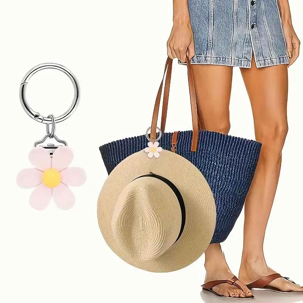 Porte-chapeau à clipser sur un sac, pour chapeau, mains libres, forme de fleur, léger, pour voyage