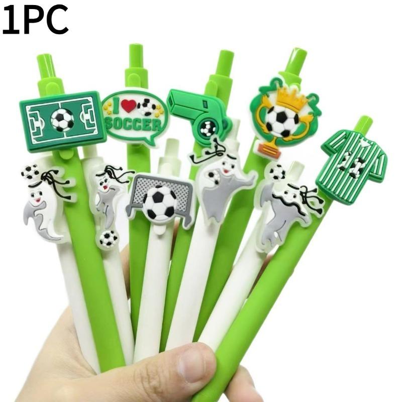 1 шт. Креативная ручка-патч из ПВХ на тему футбола, серия «Футбольный спорт», шариковая ручка для письма в офисе A random one