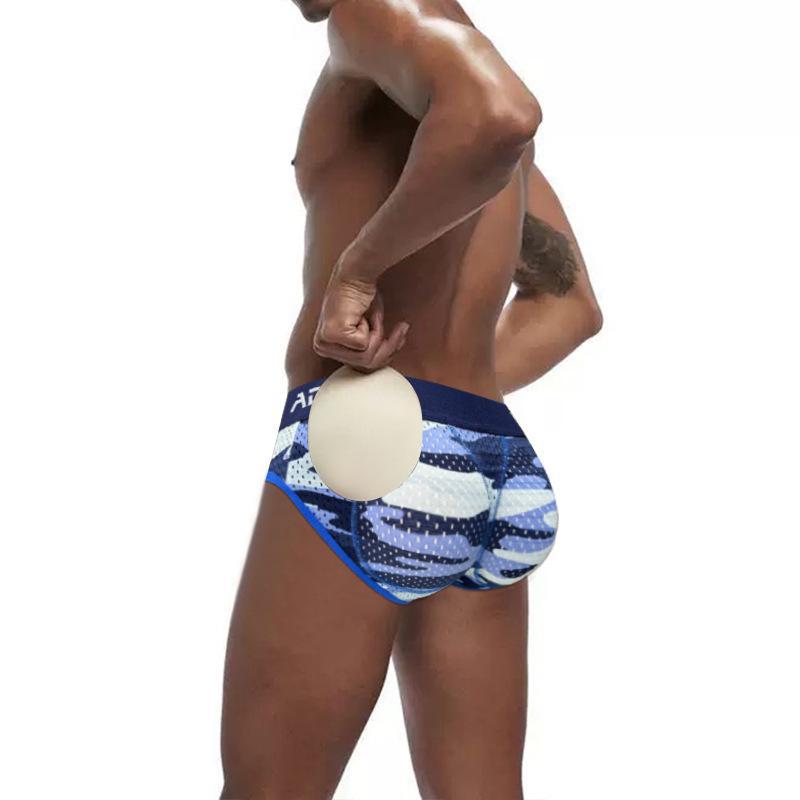 Temu Herren-Hüftlifting-Slip mit herausnehmbarem Cup und verschleißfestem Beindesign (AD730)