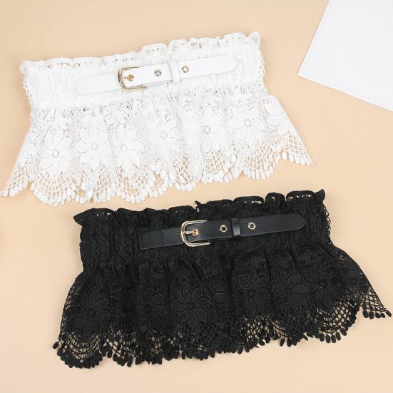 Ceinture de fête pour femmes, vêtements à nouer, cerceaux métalliques assortis, large ceinture en dentelle pour fête de mariage, sangle décorative de taille