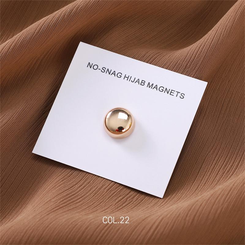 New 54color Matte Silk Scarf Hijab Magnet Brooch Strong Magnetic Buttons Round Shawl Dual-use Collar Clip Cufflinks